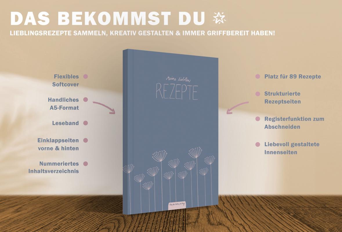 Blanko Kochbuch zum selbst ausfüllen im Vintage Design